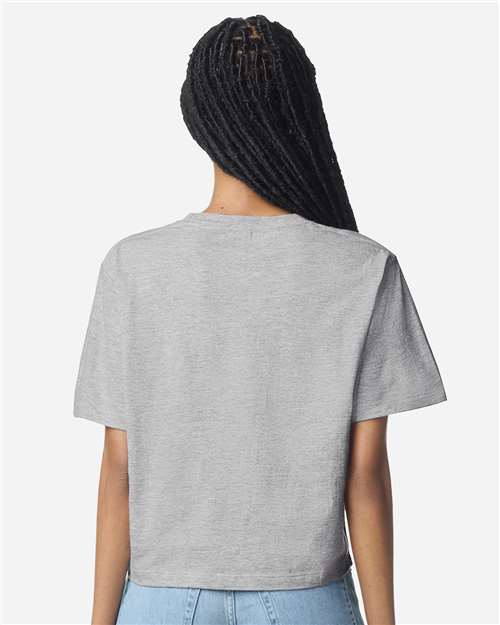 American Apparel 102 Women's Fine Jersey T-Shirt - Heather Grey - Back