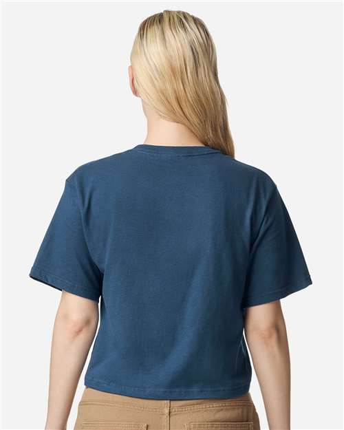American Apparel 102 Women's Fine Jersey T-Shirt - Sea Blue - Back