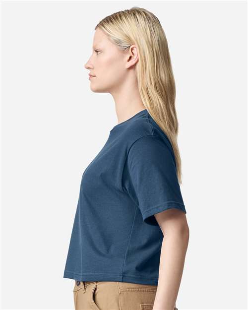 American Apparel 102 Women's Fine Jersey T-Shirt - Sea Blue - Side