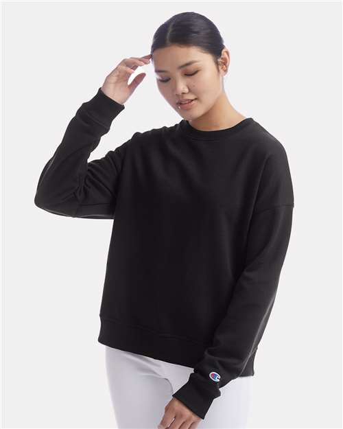 Champion SL650 Women's Powerblend Pullover Hoodie - Black - Front