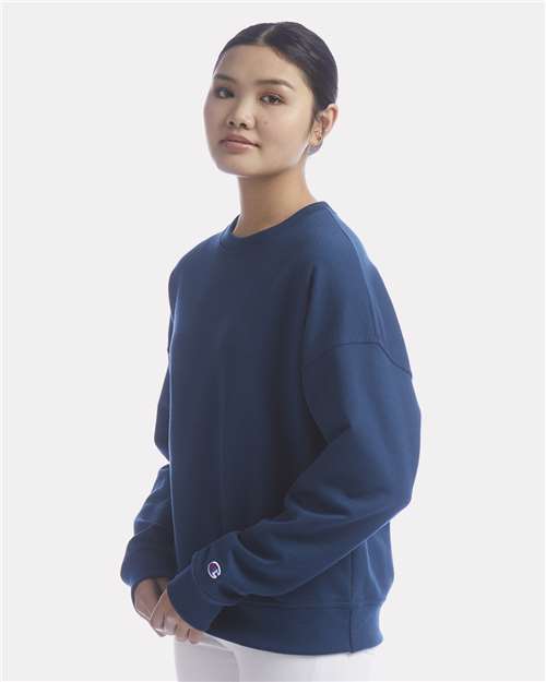 Champion SL650 Women's Powerblend Pullover Hoodie - Late Night Blue - Side