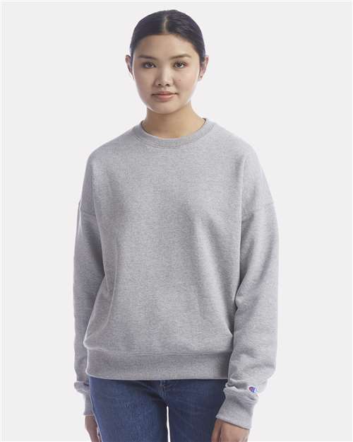 Champion SL650 Women's Powerblend Pullover Hoodie - Light Steel - Front