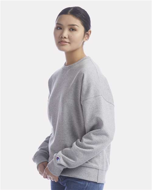 Champion SL650 Women's Powerblend Pullover Hoodie - Light Steel - Side