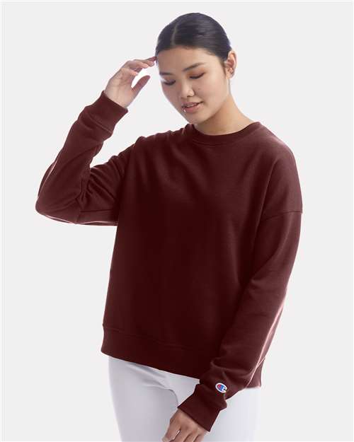Champion SL650 Women's Powerblend Pullover Hoodie - Maroon - Front