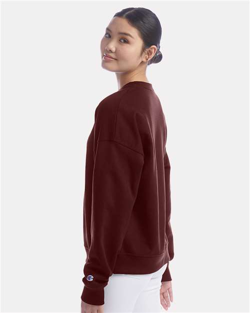 Champion SL650 Women's Powerblend Pullover Hoodie - Maroon - Side