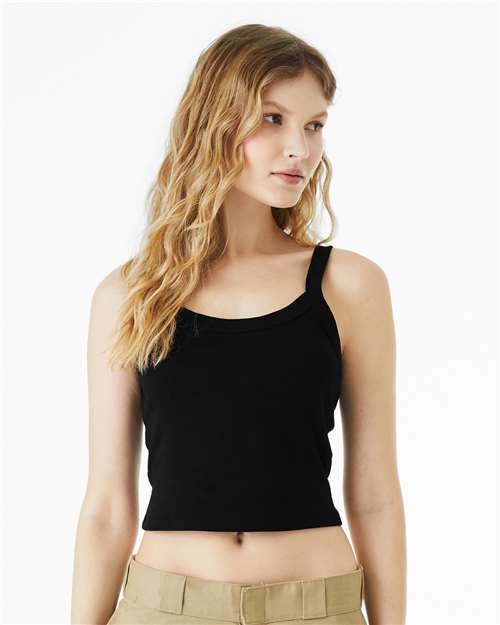 Bella + Canvas 1012 Women's Micro Rib Tank - Solid Black Blend - Front