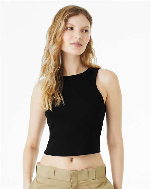 Bella + Canvas 1019 Women's Micro Rib T-Shirt - Solid Black Blend - Front