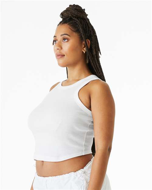Bella + Canvas 1019 Women's Micro Rib T-Shirt - Solid White Blend - Side