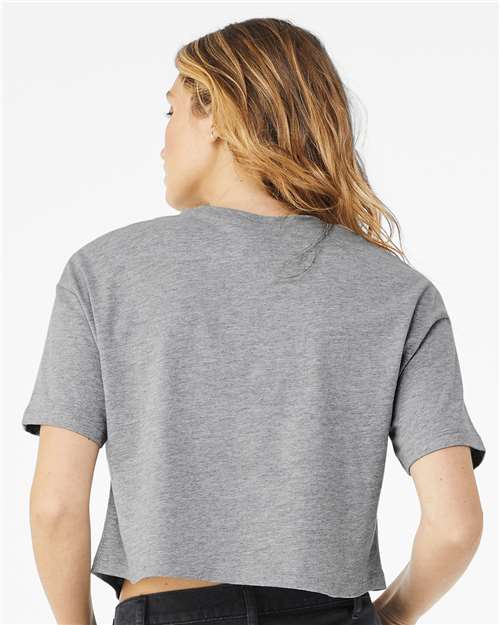 Bella + Canvas 6482 Women's Cropped Pullover Hoodie - Athletic Heather - Back