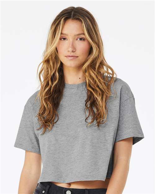 Bella + Canvas 6482 Women's Cropped Pullover Hoodie - Athletic Heather - Front