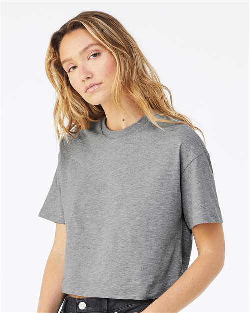 Bella + Canvas 6482 Women's Cropped Pullover Hoodie - Athletic Heather - Side