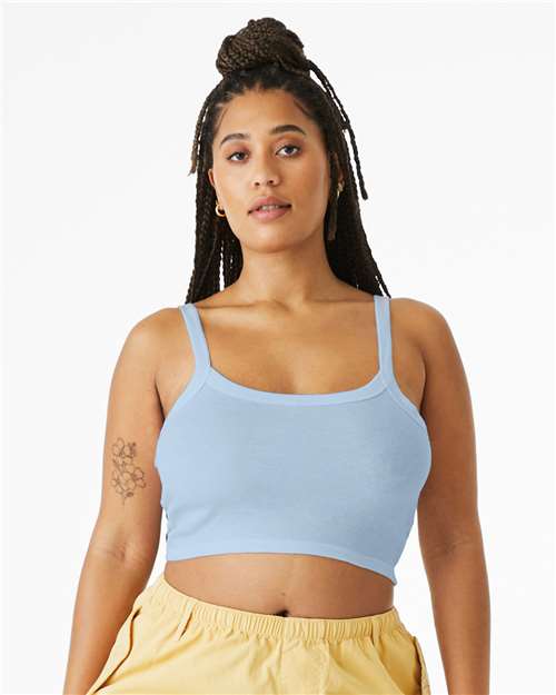 Bella + Canvas 1012 Women's Micro Rib Tank - Solid Baby Blue Blend - Front