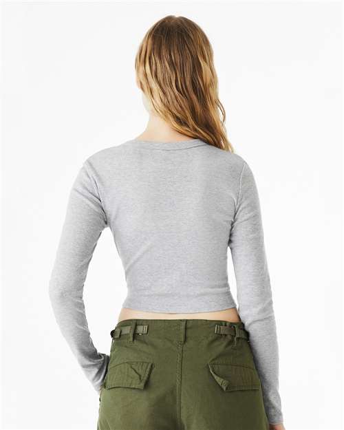 Bella + Canvas 1501 Women's Micro Rib Long Sleeve Tee - Athletic Heather - Back