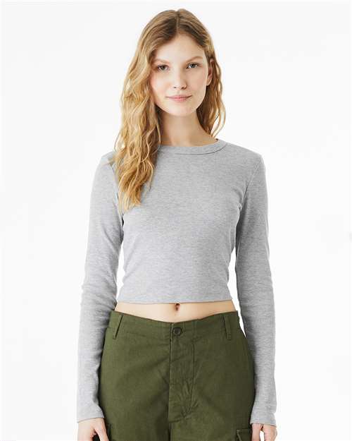 Bella + Canvas 1501 Women's Micro Rib Long Sleeve Tee - Athletic Heather - Front