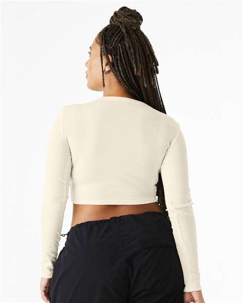 Bella + Canvas 1501 Women's Micro Rib Long Sleeve Tee - Solid Natural Blend - Back