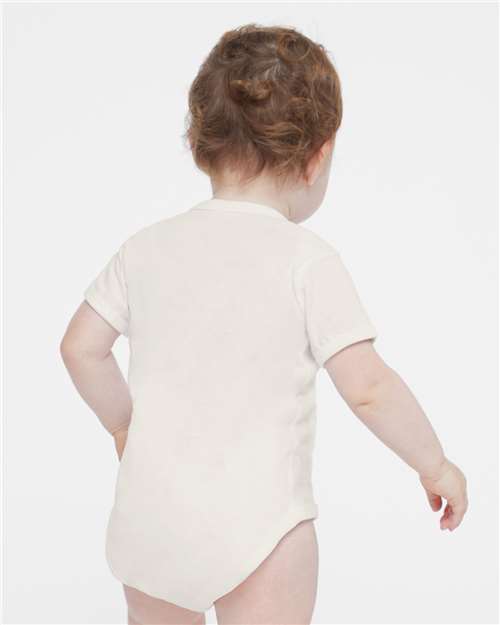 Soft Cotton Baby Onesie — Short Sleeve Infant Bodysuit - Porcelain - Back