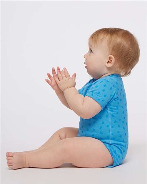 Soft Cotton Baby Onesie — Short Sleeve Infant Bodysuit - Tradewind Spot - Side