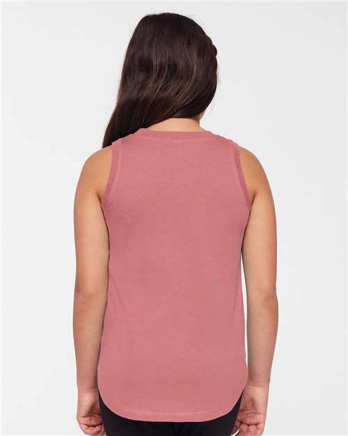 Girls' Relaxed Fine Jersey Tank — Youth Tank Top - Mauvelous - Back