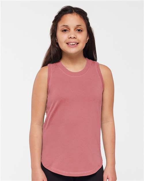 Girls' Relaxed Fine Jersey Tank — Youth Tank Top - Mauvelous - Front
