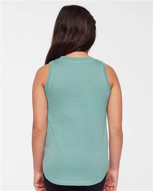 Girls' Relaxed Fine Jersey Tank — Youth Tank Top - Saltwater - Back