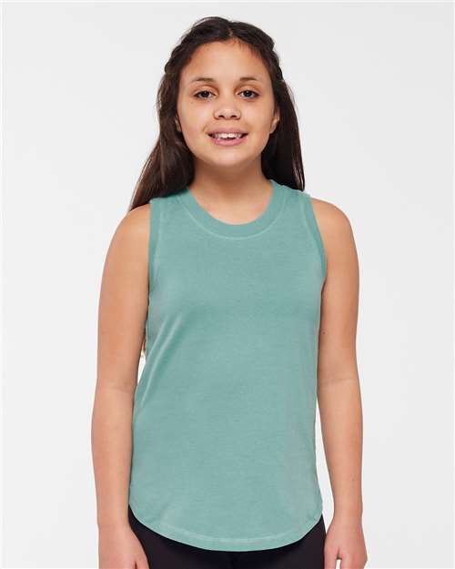 Girls' Relaxed Fine Jersey Tank — Youth Tank Top - Saltwater - Front