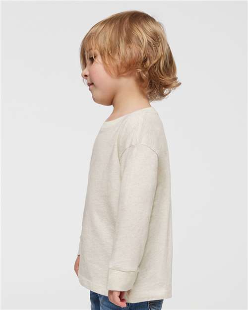 Toddler Fine Jersey Long Sleeve T-Shirt [2T-5T] - Natural Heather - Side