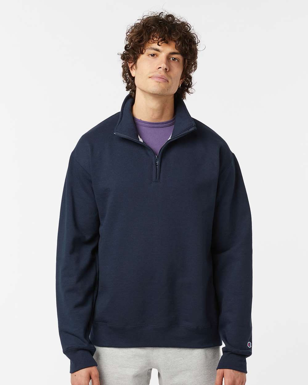 Unisex Quarter-Zip Pullover - Navy - XS