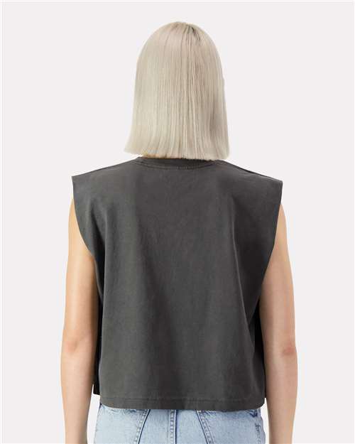 American Apparel 307GD Women's Baby Tee - Faded Black - Back