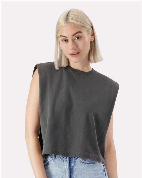 American Apparel 307GD Women's Baby Tee - Faded Black - Front