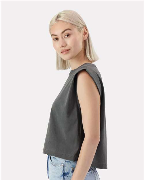 American Apparel 307GD Women's Baby Tee - Faded Black - Side