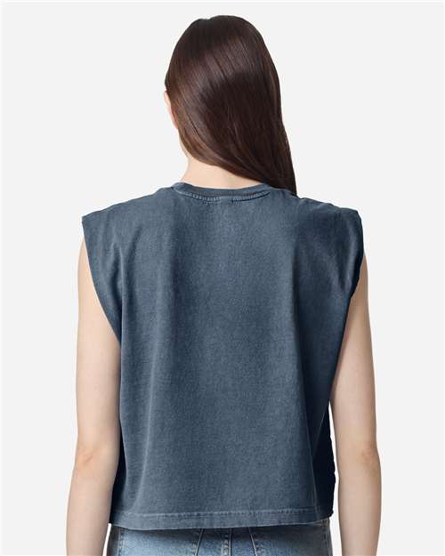 American Apparel 307GD Women's Baby Tee - Faded Navy - Back