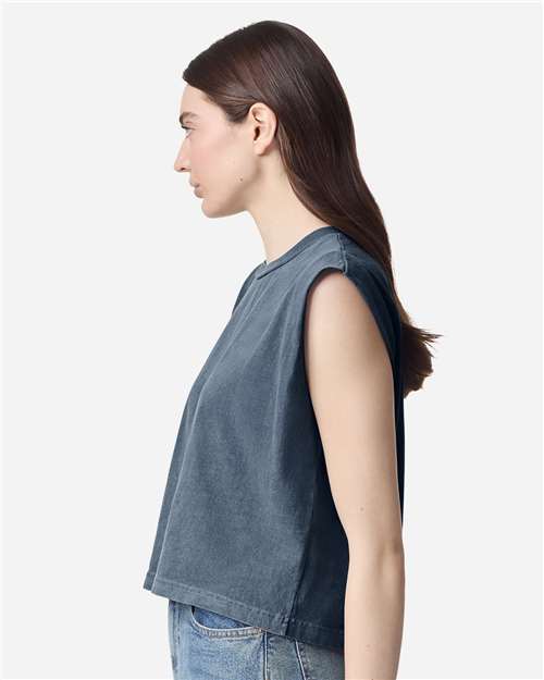 American Apparel 307GD Women's Baby Tee - Faded Navy - Side
