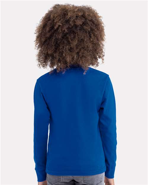 Youth Cotton Long Sleeve T-Shirt — Kids [XS-XL] - Royal - Back