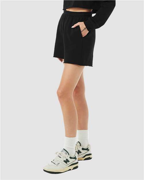 Bella + Canvas 3787 Women's Sponge Fleece Sweatshirt - Black - Side