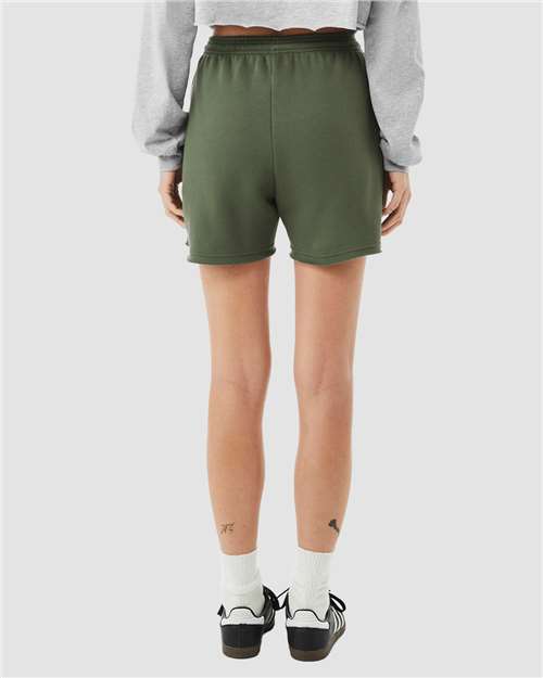 Bella + Canvas 3787 Women's Sponge Fleece Sweatshirt - Military Green - Back