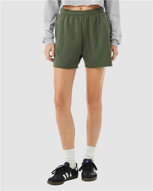 Bella + Canvas 3787 Women's Sponge Fleece Sweatshirt - Military Green - Front