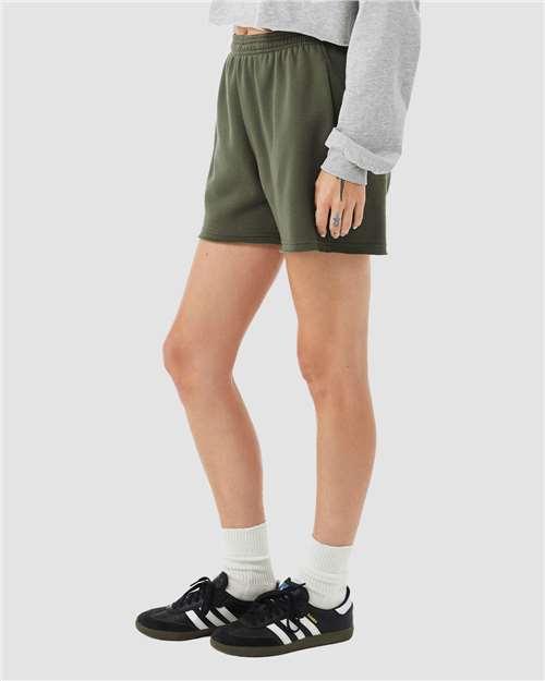 Bella + Canvas 3787 Women's Sponge Fleece Sweatshirt - Military Green - Side