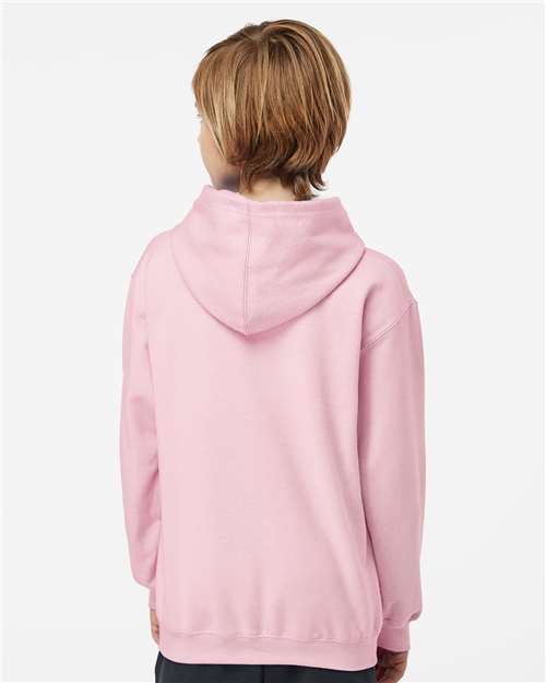 Youth Hooded Sweatshirt — Soft Kids Pullover Hoodie - Light Pink - Back
