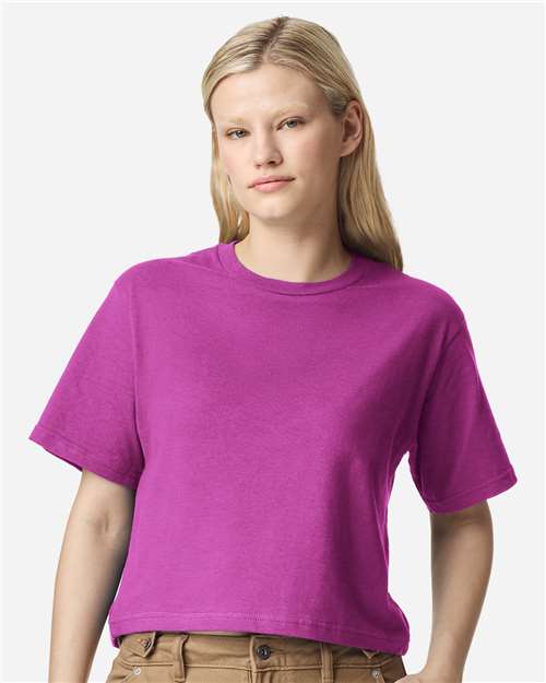 American Apparel 102 Women's Fine Jersey T-Shirt - Super Pink - Front