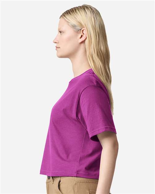 American Apparel 102 Women's Fine Jersey T-Shirt - Super Pink - Side