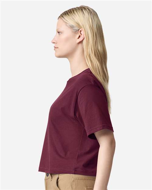 American Apparel 102 Women's Fine Jersey T-Shirt - Burgundy - Side