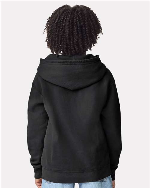 Youth Garment-Dyed Hoodie — Soft Kids Pullover - Black - Back