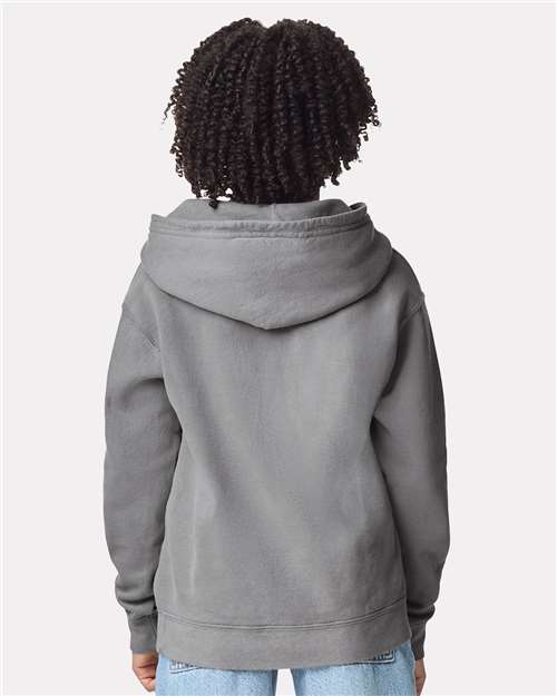 Youth Garment-Dyed Hoodie — Soft Kids Pullover - Grey - Back