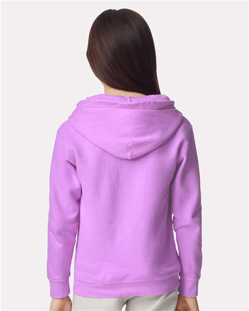 Youth Garment-Dyed Hoodie — Soft Kids Pullover - Neon Violet - Back