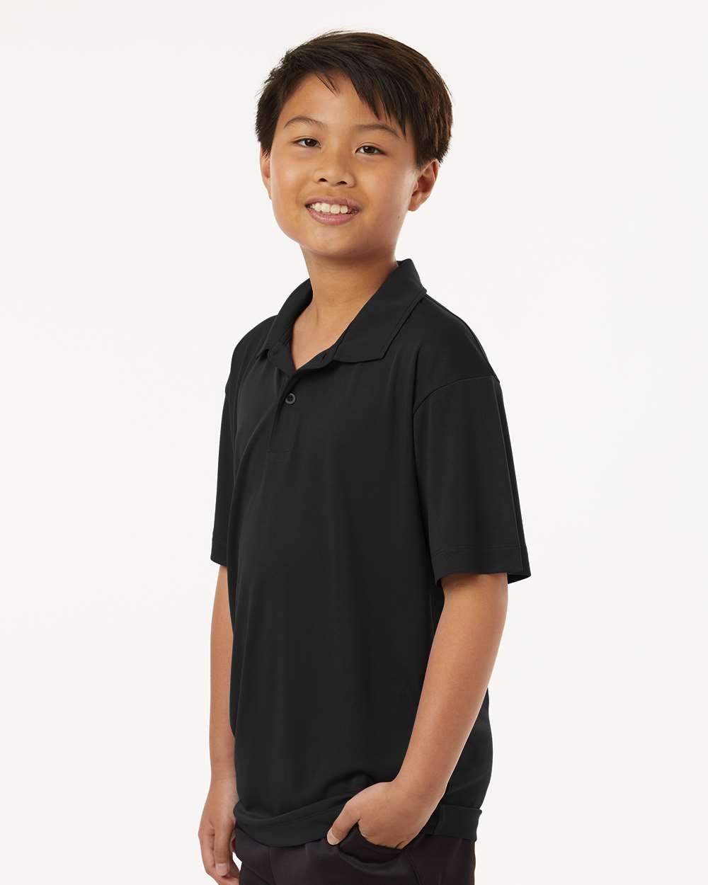Youth Pro-Lock Performance Polo - Black - ComfyThreads