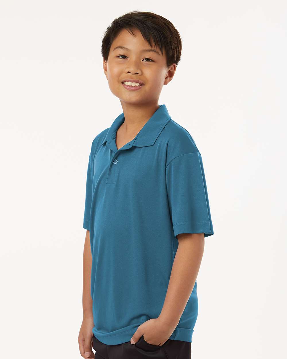 Youth Pro-Lock Performance Polo - Pacific Blue - ComfyThreads