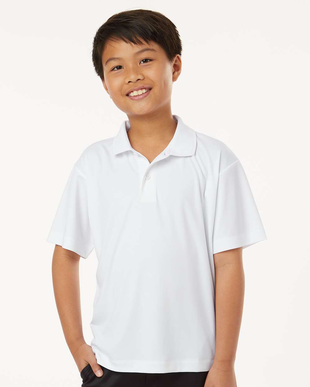 Youth Pro-Lock Performance Polo - White - ComfyThreads