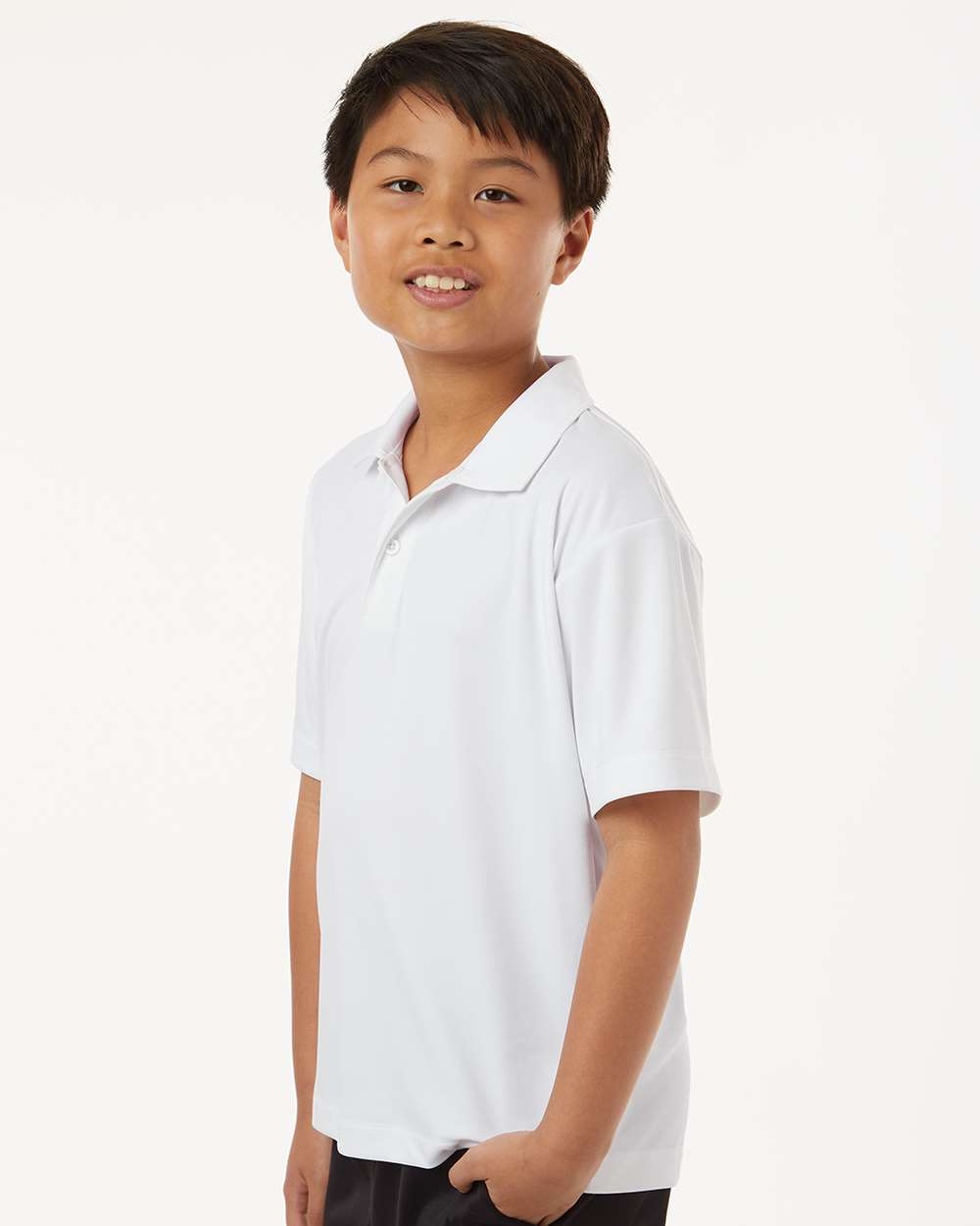 Youth Pro-Lock Performance Polo - White - ComfyThreads