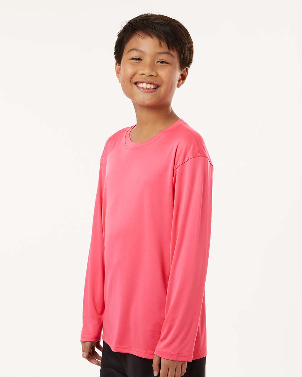 Youth Performance Long Sleeve T-Shirt – Bright Pink - ComfyThreads