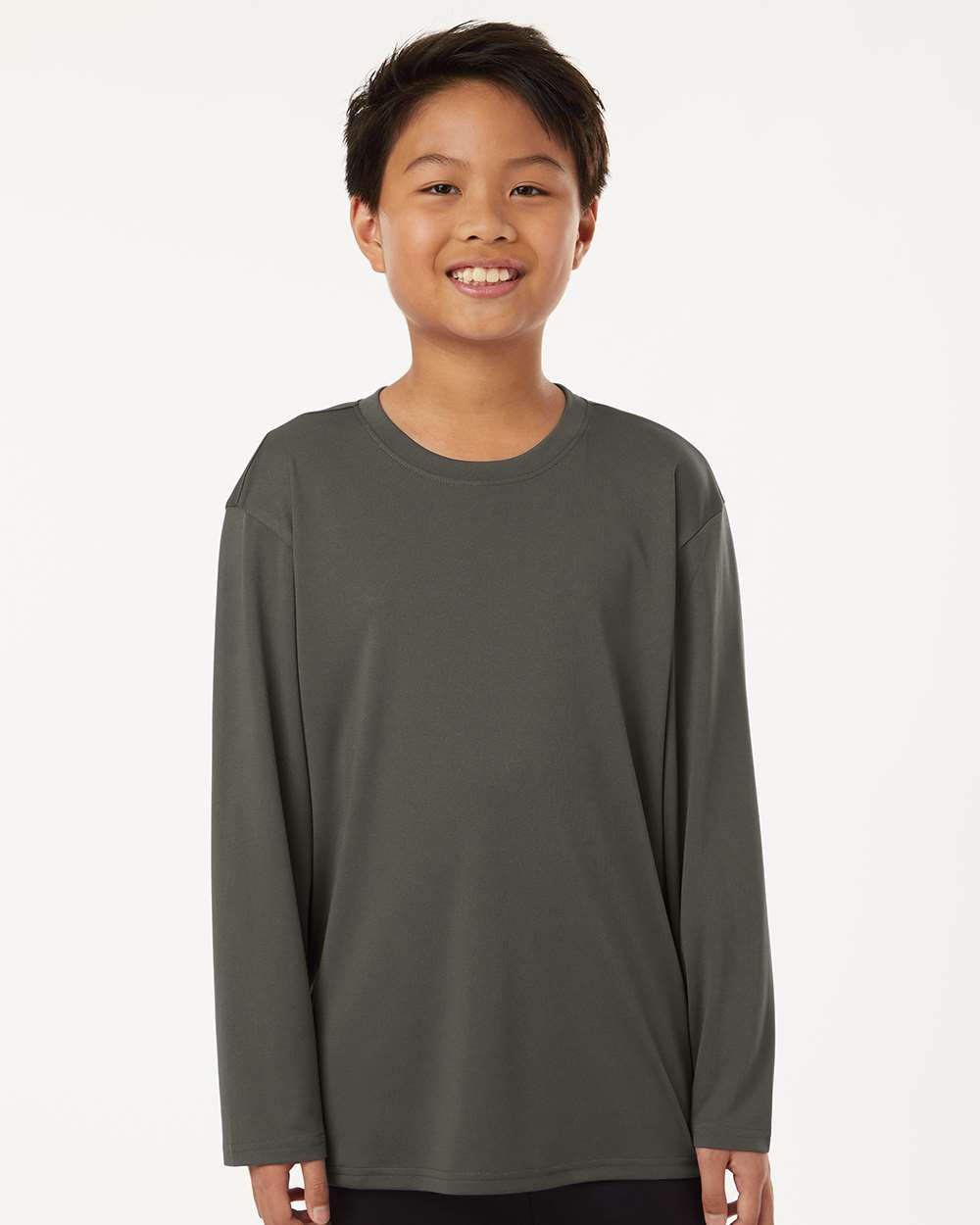 Youth Performance Long Sleeve T-Shirt – Charcoal - ComfyThreads
